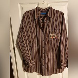 Womens Karen Scott Embroidered Fall Button Down